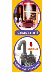 Buharlı Sesli Işıklı Sulu Oynanan Musluklu Mutfak Oyun Seti 7