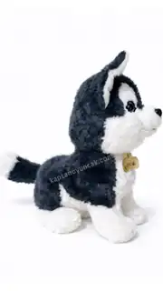 Sesli Peluş Sibirya Kurt Köpek 40 Cm 2