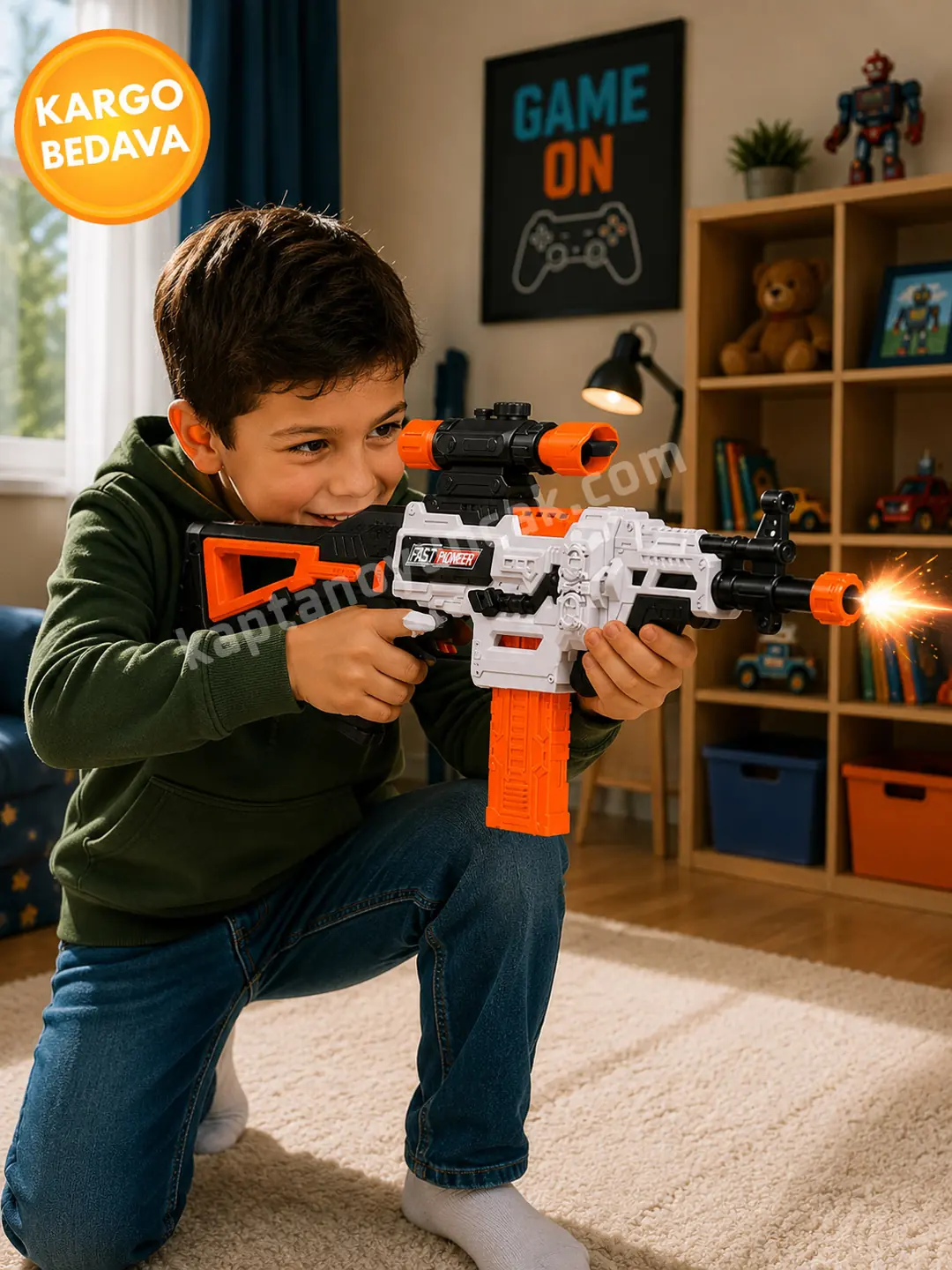 Fast Pioneer 48 Mermili Dart Atan Sniper Dürbünlü Pilli Nerf Tabanca