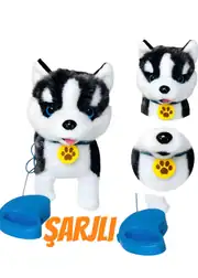 Tasmalı Dil Çıkartan Şarjlı Sesli Hareketli Sevimli Köpek Büyük Boy 1