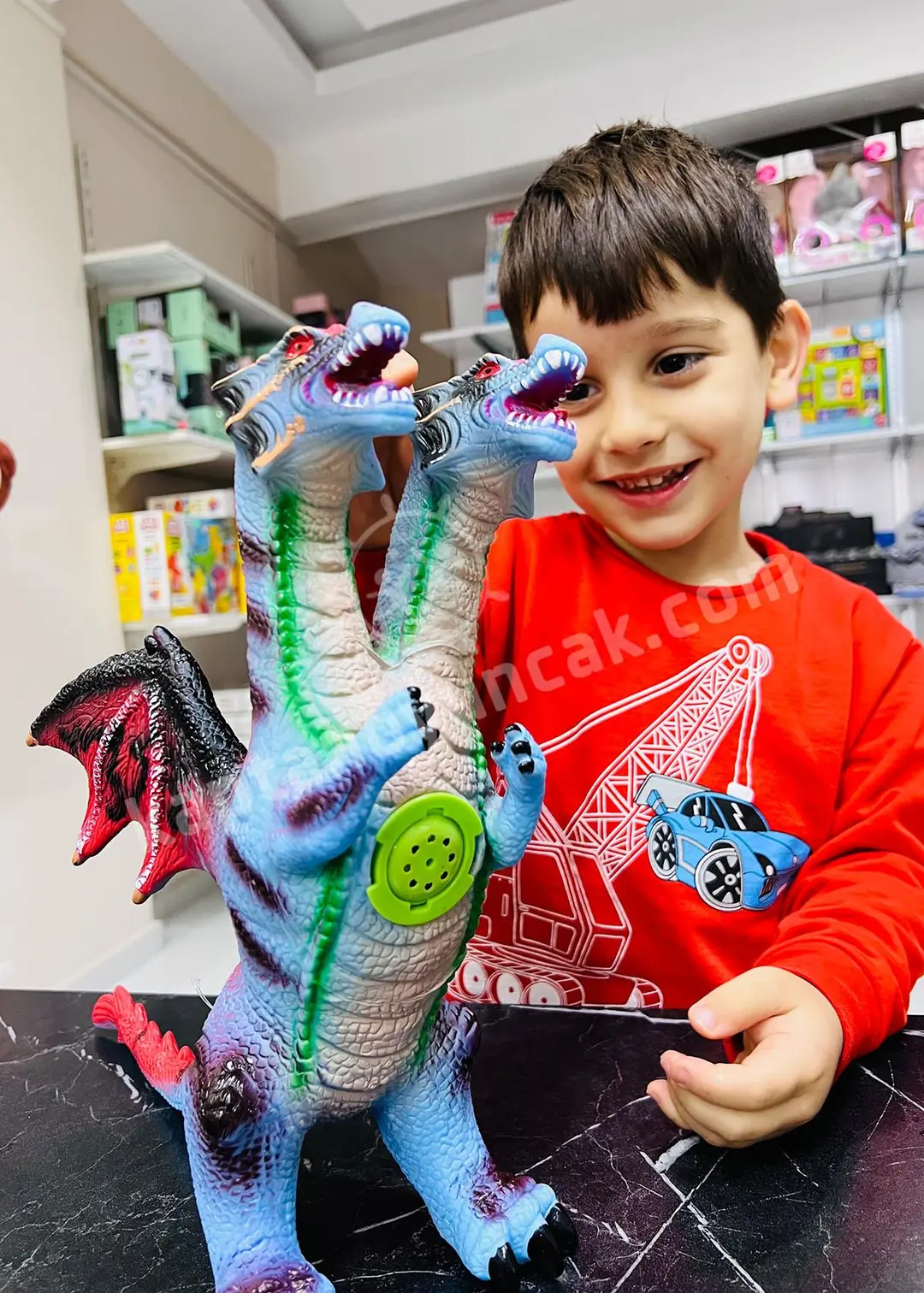 Dinazor Trex Sesli Yumuşacık Büyük Boy Çift Kafalı Dinazor 50 Cm