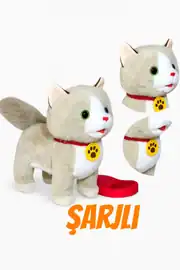 Tasmalı Dil Çıkartan Şarjlı Sesli Hareketli Sevimli Kedi Büyük Boy 3