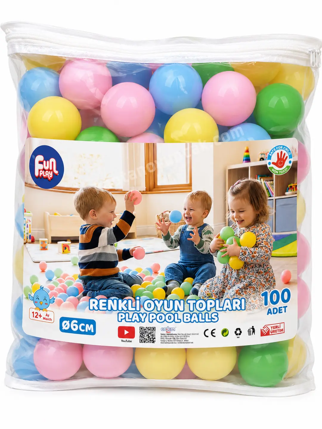 Oyun Havuzu Topları 6 Cm 100 Adet Poşetli 4