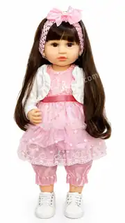 Gerçekci Kaliteli Saçlı Silikon Reborn Bebek 55 Cm 3