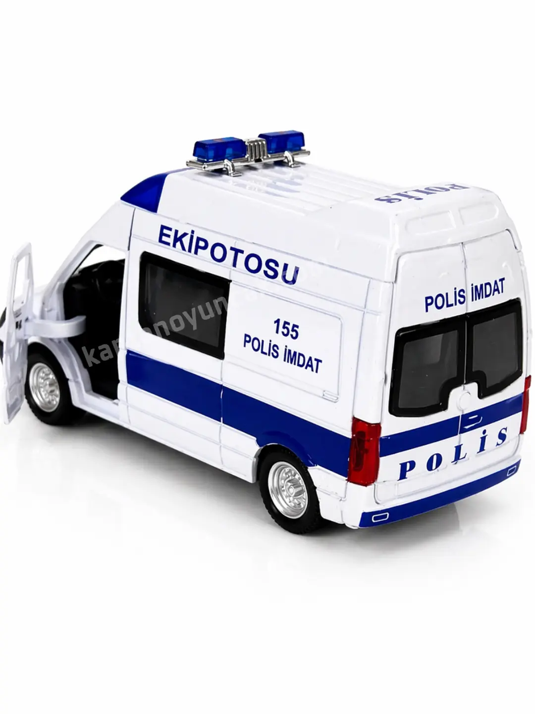 Sesli Çek Bırak İlk Yardım Aracı Metal Polis Araba 4