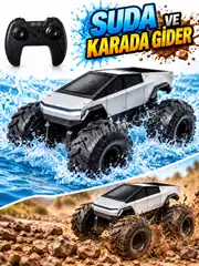 Uzaktan Kumandalı Şarjlı Suda ve Karada Gidebilen Tesla Cybertruck Off Road Araba 2