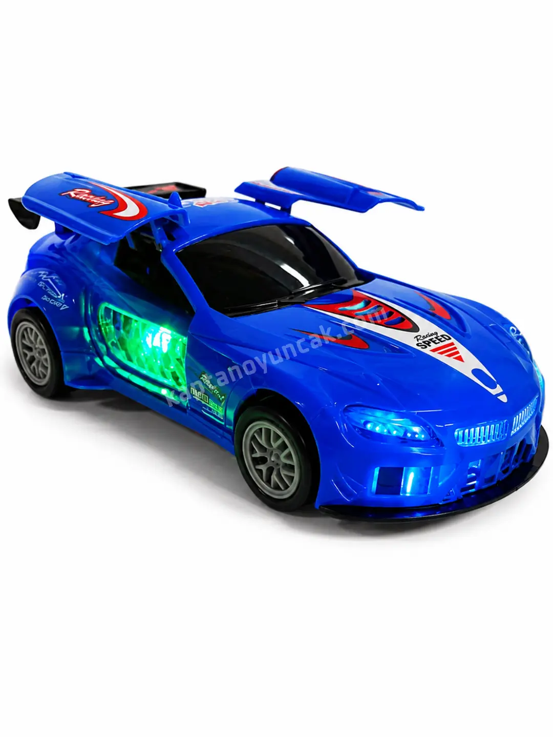 Sensörlü Hareketli Spor Araba 3D Işıklı Sesli 360 Derece Dönen Spor Araba 5