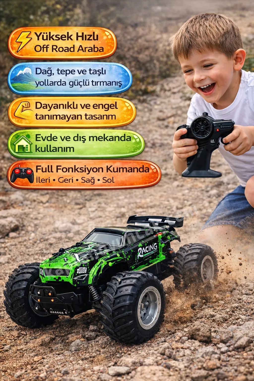 Vardem Uzaktan Kumandalı Şarjlı Hızlı Off Road Arazi Araba