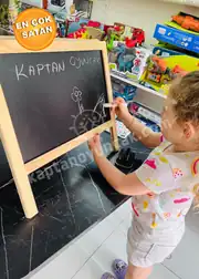 Manyetik Çift Taraflı Masaüstü Ahşap Yazı Tahtası 1