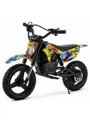Cool Wheels 36V Elektrikli Çocuk Cross Motor 14 inç Teker Bluetooth LED Far 3 Kademe Hız Ayarlı 3
