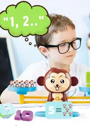 Kayyum Eğitici Maymun Denge Oyunu İşlem Kartları Matematik Öğretici Oyun Seti 4