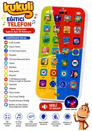 Şarjlı Kukuli Eğitici Telefon Pro Max Dokunmatik +500 Farklı Eğitici Türkçe Sesli Fonksiyonlu Telefon 1