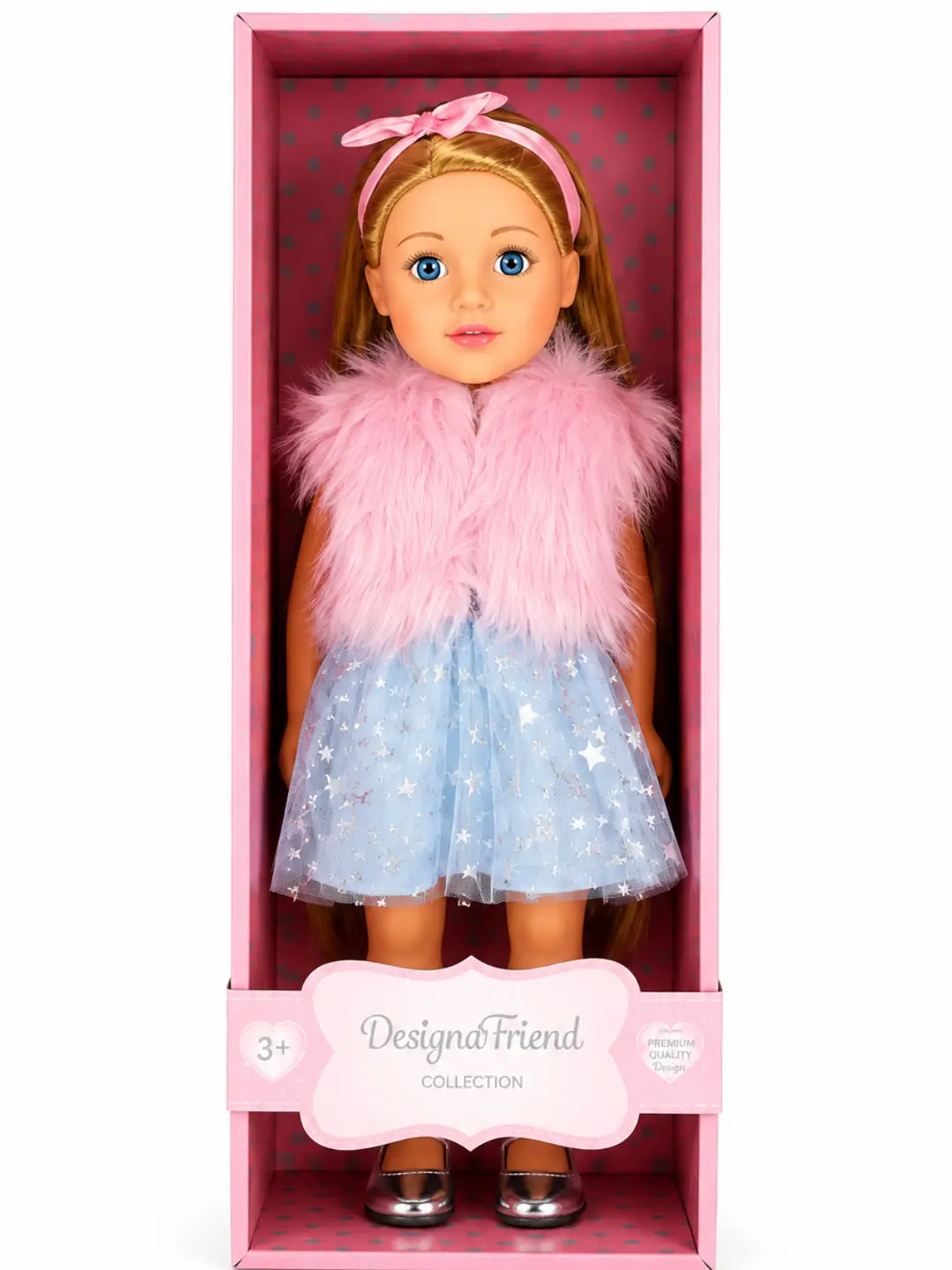 Mor Yelek Giyen Etekli Alya Bebek 47 Cm 4