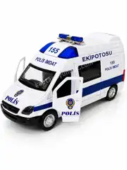 Sesli Çek Bırak İlk Yardım Aracı Metal Polis Araba 2