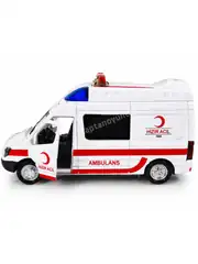 Sesli Çek Bırak İlk Yardım Aracı Metal Ambulans Araba 3