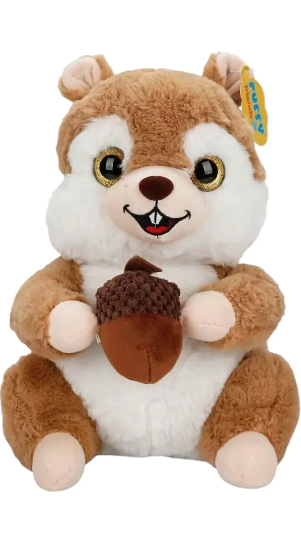 Meşe Palamudu Tutan Sincap Peluş 30 Cm