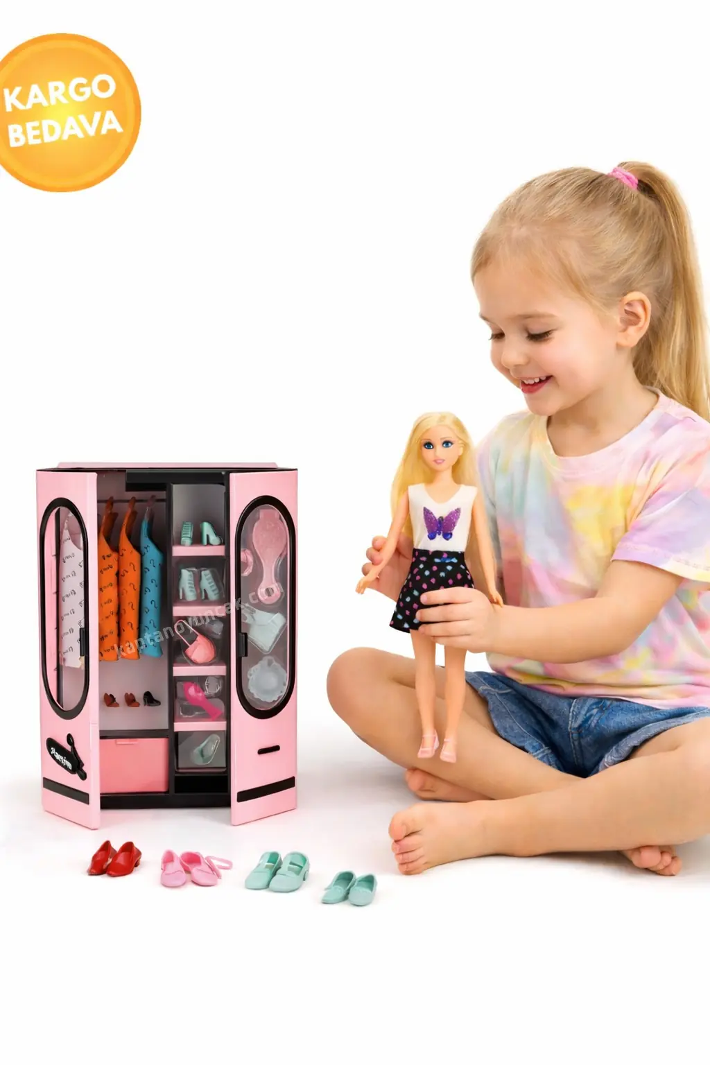 Stilim Sensin Barbie Bebek Elbise Gardıroplu Aksesuarlı Oyun Seti