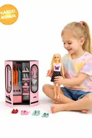 Stilim Sensin Barbie Bebek Elbise Gardıroplu Aksesuarlı Oyun Seti 1