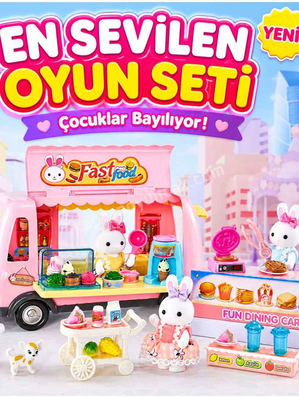 Bay Dreamy Mini Tavşan Ailesi Tatlı Karavan Oyun Seti