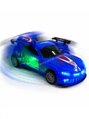 Sensörlü Hareketli Spor Araba 3D Işıklı Sesli 360 Derece Dönen Spor Araba 4