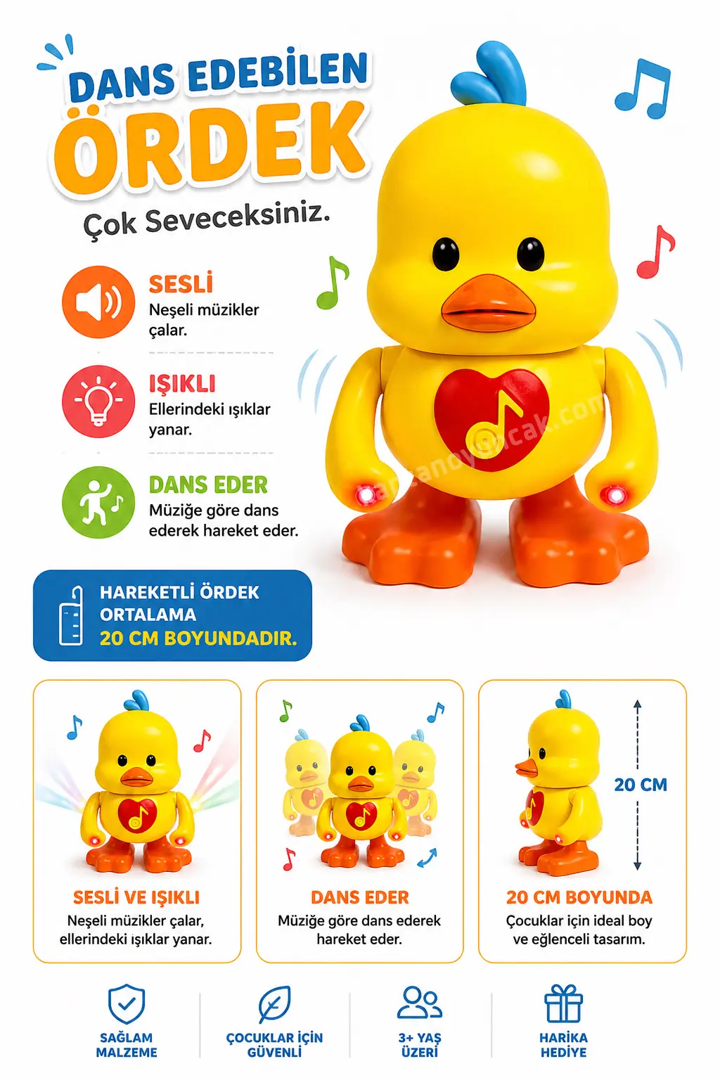 Dans Eden Sesli Işıklı Hareketli Ördek