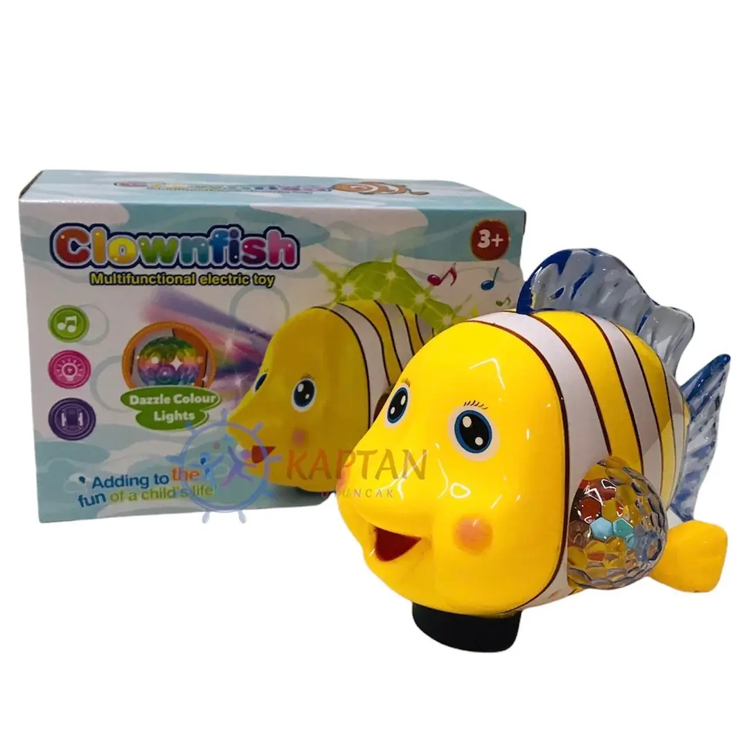 Hareketli Yürüyen Balık Oyuncak - Müzikli 3D Işıklı 4