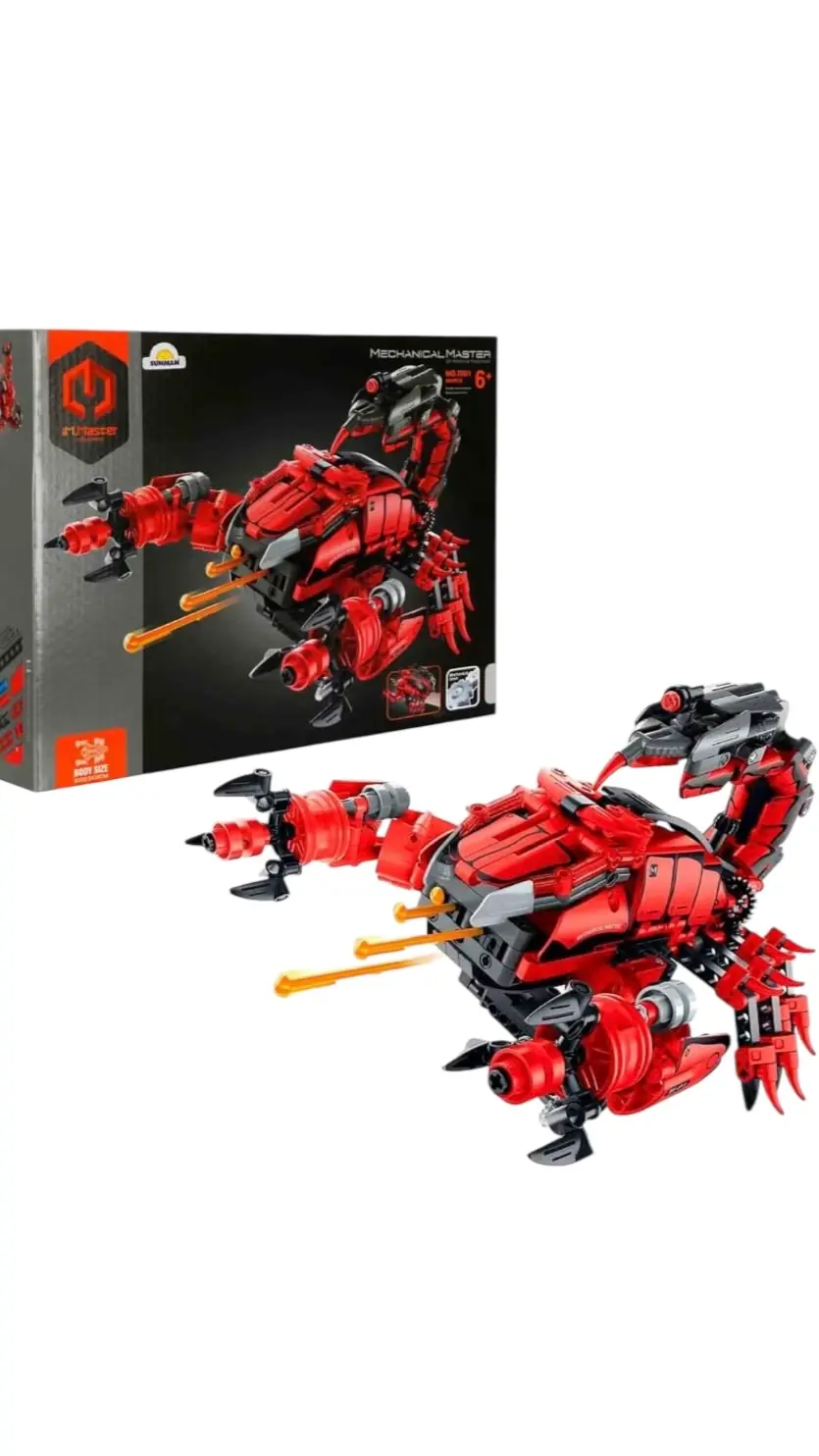 Master Kırmızı Lego Blok Seti Akrep El Silahı 664 Parça Lego 4