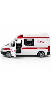 Can Sesli Çek Bırak Metal Ambulans Araba 3