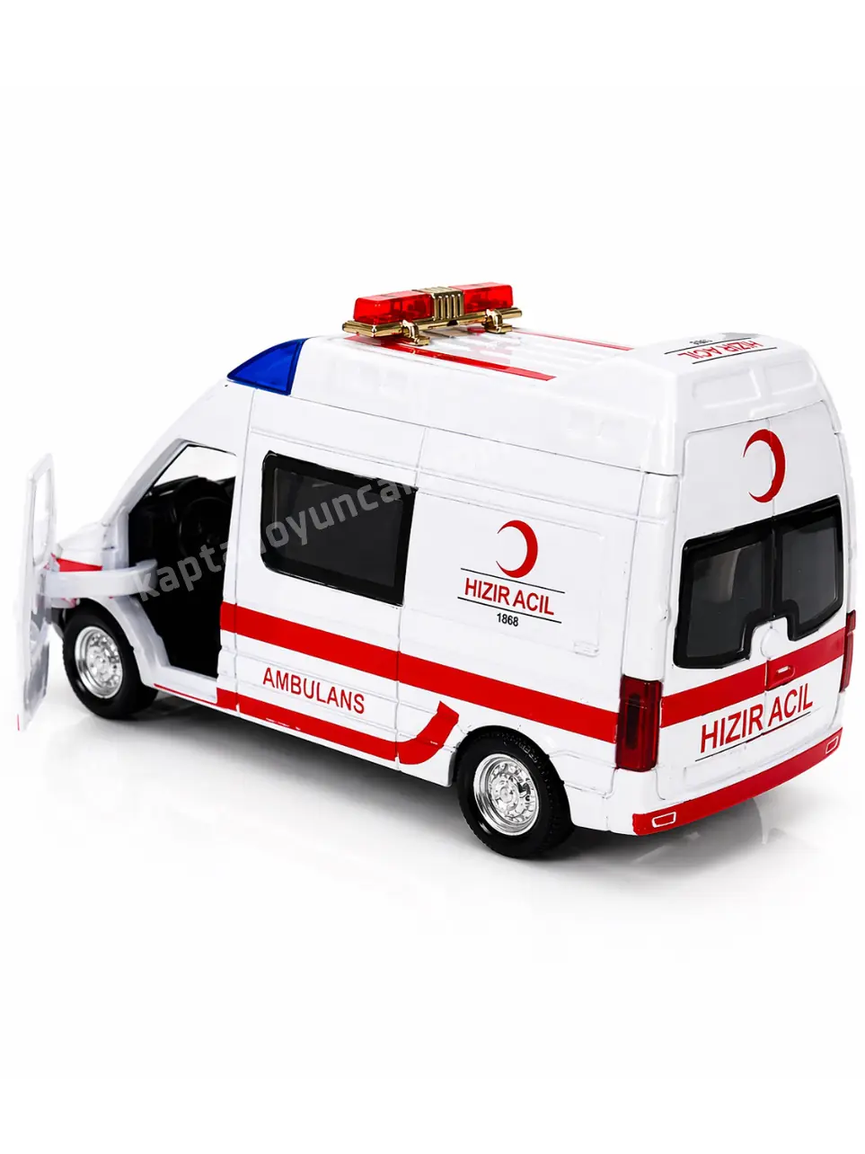 Sesli Çek Bırak İlk Yardım Aracı Metal Ambulans Araba 4