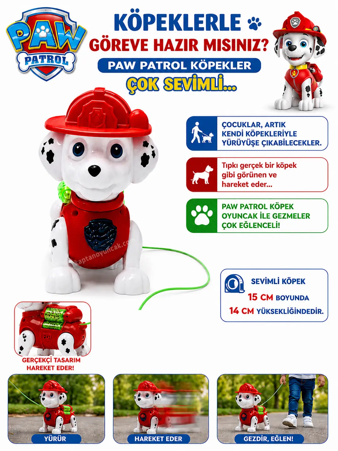 Paw Patrol Yürüyen Hareketli Müzikli Köpek Oyuncak