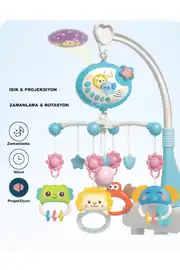Işıklı Sesli Müzikli Bebek Dönence Beşik Takılan Dönence 3