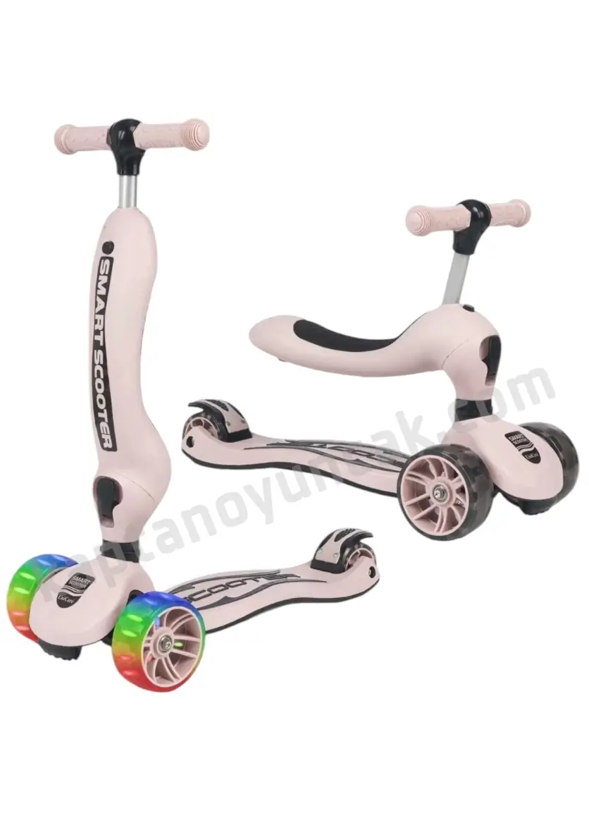 Smart Tekerlekleri Led Işıklı Oturaklı Scooter 3