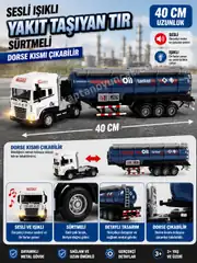 Sürtmeli Sesli Işıklı Yakıt Taşıyan Metal Mikser Tır 1