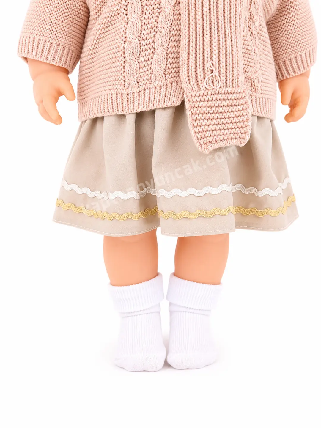 Triko Hırka Kıyafetli Masal Anlatan Sesli Azra Et Bebek 60 Cm 8