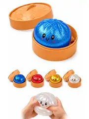 Dumpling Squishy Sürpriz Simli Renkli Çin Mantısı Büyük Boy 4