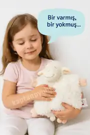 Birlik Oyuncak Türkçe Masal Anlatan Peluş Kuzu Yastık 3