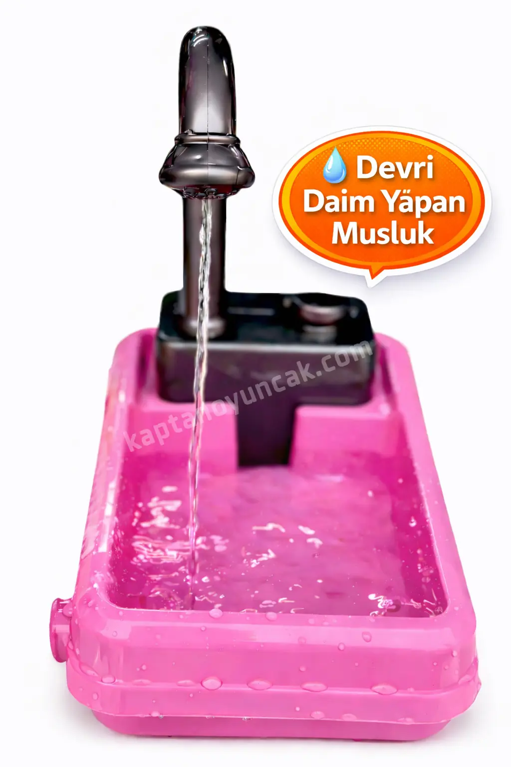 Ayaklı Büyük Boy Mutfak Seti Pilli Devridaim Musluklu 40 Parça Oyuncak Seti 9