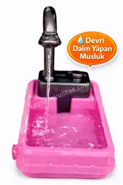 Ayaklı Büyük Boy Mutfak Seti Pilli Devridaim Musluklu 40 Parça Oyuncak Seti 9