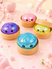 Dumpling Squishy Sürpriz Simli Renkli Çin Mantısı Büyük Boy 6