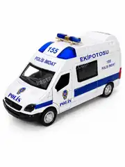 Sesli Çek Bırak İlk Yardım Aracı Metal Polis Araba 5