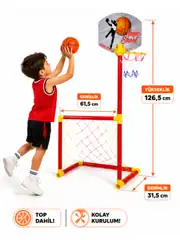 2 si 1 Arada Portatif Futbol Kalesi ve Basket Pota Oyun Seti 2