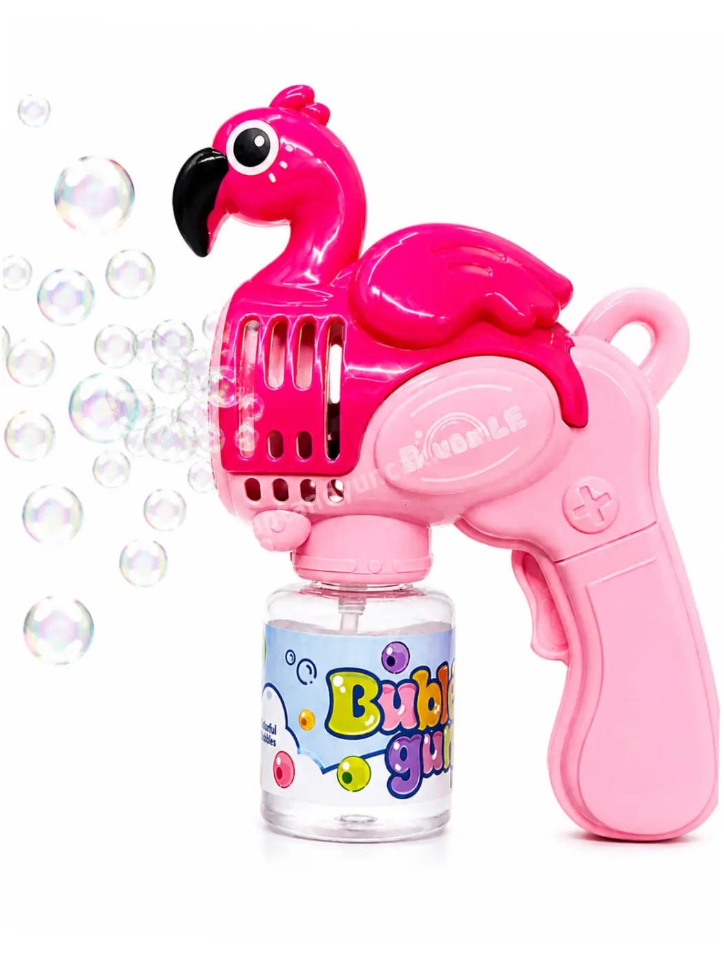 Pilli Otomatik Flamingo Köpük Balon Tabancası 3