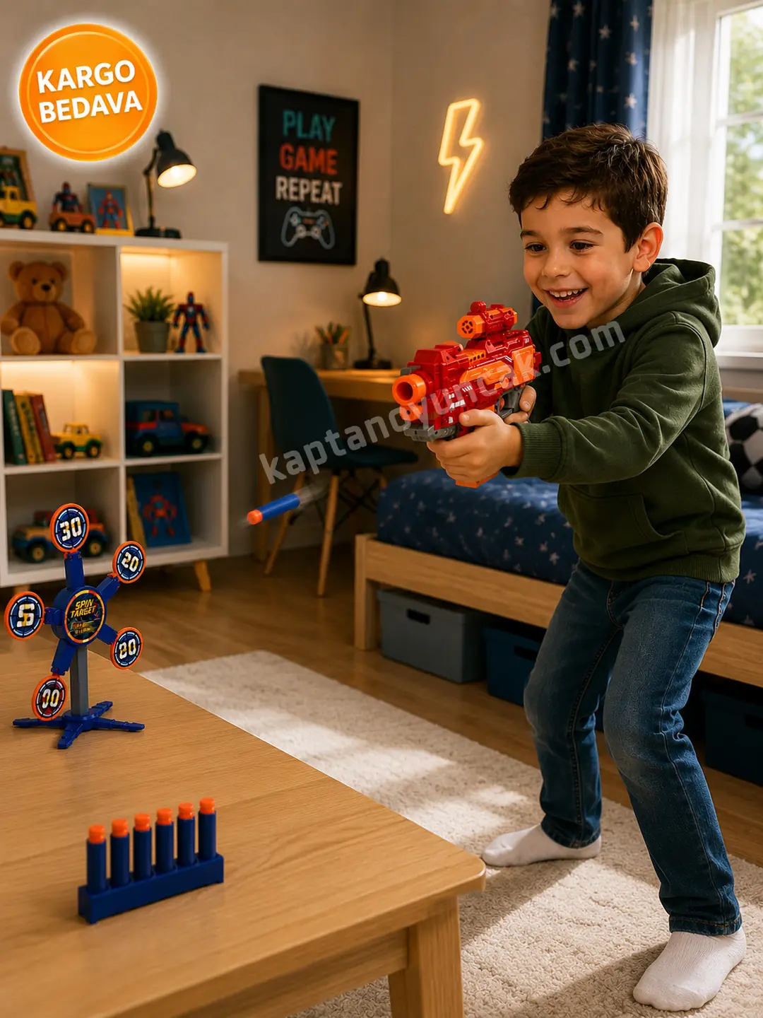 Fire Storm Pilli Yarı Otomatik Dart Atan Nerf Tabanca
