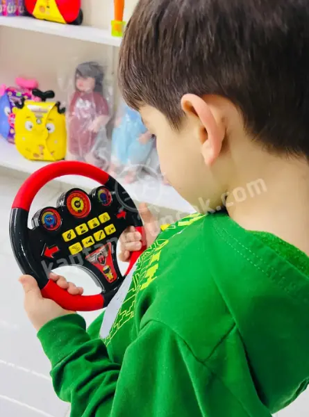 Oyuncak Direksiyon Eğitici Türkçe Sesli Müzikli Eğitici Yarışçı Oyuncak Direksiyon