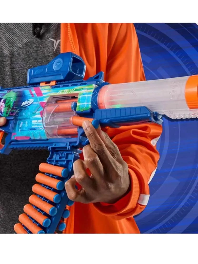 Nerf Sünger Mermili Işıklı Loadout Cyberlight Ghost 24 Mermili Sünger Dart Atan Nerf Silah 35 cm 5