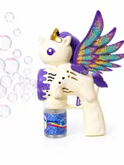 Pilli Otomatik Unicorn Pony At Köpük Balon Tabancası 4
