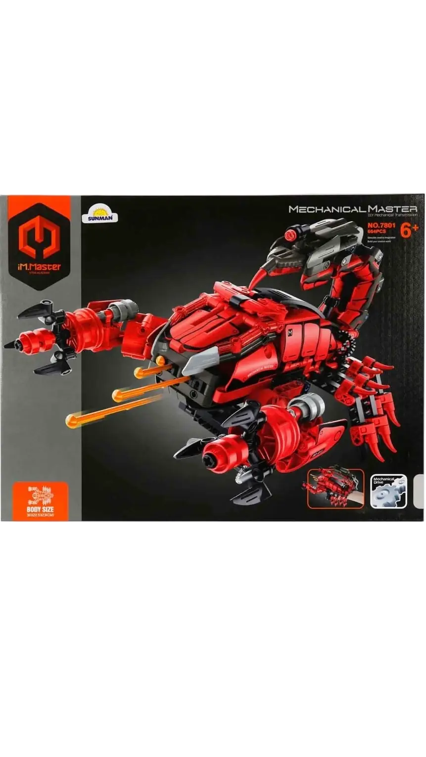 Master Kırmızı Lego Blok Seti Akrep El Silahı 664 Parça Lego 5