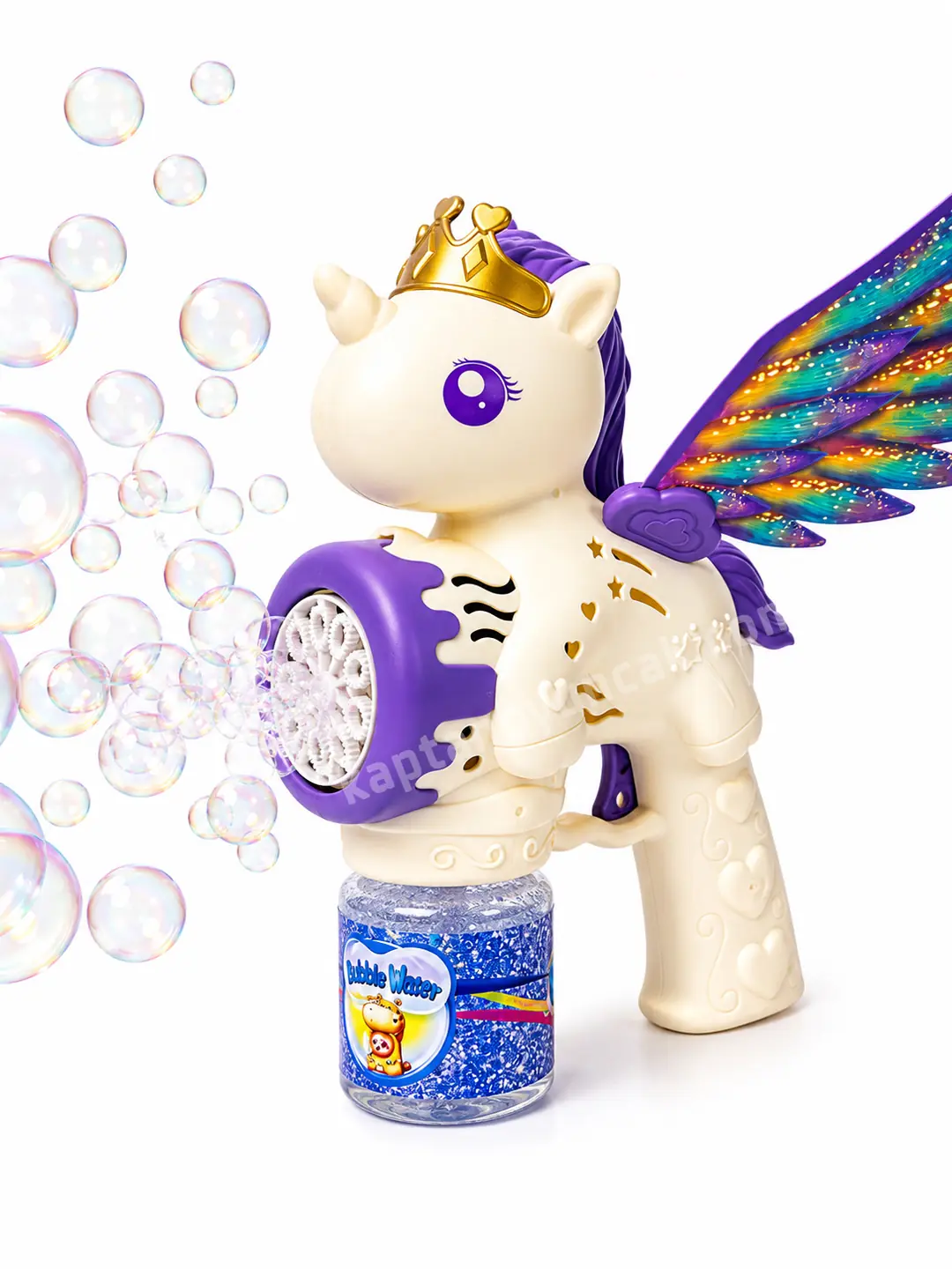 Pilli Otomatik Unicorn Pony At Köpük Balon Tabancası 5