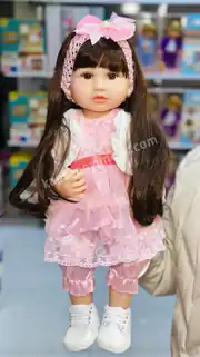 Gerçekci Kaliteli Saçlı Silikon Reborn Bebek 55 Cm 2