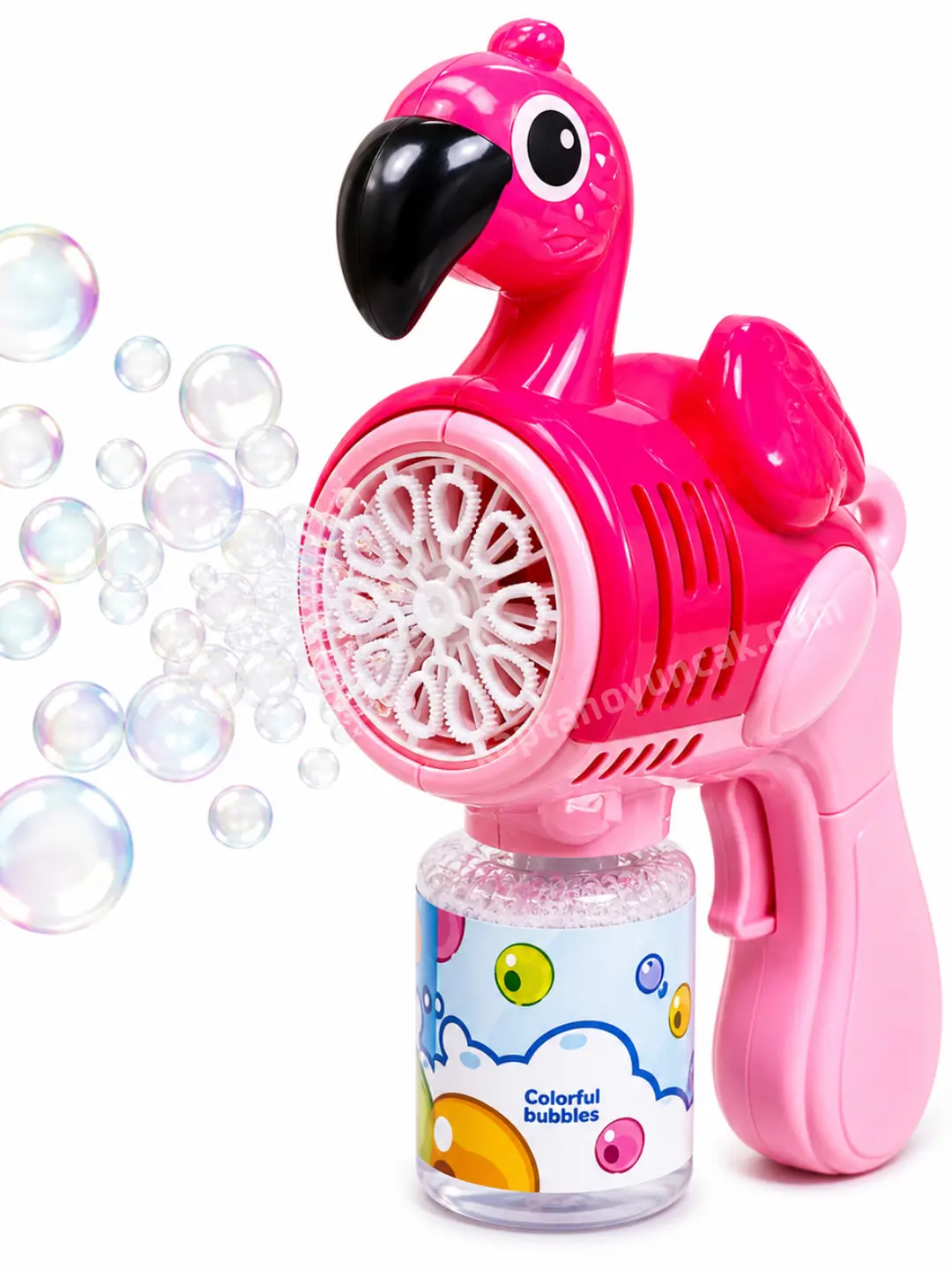 Pilli Otomatik Flamingo Köpük Balon Tabancası 2